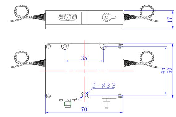 1064 nm integrative fiber AOM series Parameter	Unit	"D" means digital modulation, "A" means analog modulation
		SGTF80-1064-1TP-2A
SGTF80-1064-1TP-2D	SGTF150-1064-1TP-2A
SGTF150-1064-1TP-2D	SGTF200-1064-1TP-2A
SGTF200-1064-1TP-2D 
Specifications of modulation input interface
Modulation mode	-	Digital modulation (high level 3.3-5V; low level 0-0.2V@1k Ω)
Analog modulation (A1: 0-1V@50 Ω）
Interface	-	SMA
Complete machine specification
Wavelength	nm	1030-1080
Shift frequency	MHz	80	150	200 
3dB frequency shift bandwidth	MHz	>15	>30	>40
 
Insertion loss	dB	<2.5	<3.5	<4.5
 
Rise time	ns	<40	<25	<12
 
Fiber type	-	PM980(PM)   HI1060(SM)
On - off extinction ratio	dB	≥50
Polarization extinction ratio (PM device)	dB	≥20
Polarization dependent loss
(SM device)	dB	<0.5
Optical power	W	≤0.5
Fiber length 	m	≥1
Optical fiber connector	-	FC/APC
Maximum power consumption	W	3@Duty cycle1%
Working voltage	Vdc	12±0.5
Maximum current	A	0.8
Power interface	-	Through core capacitance (core wire is connected to positive, solder lug is connected to negative)