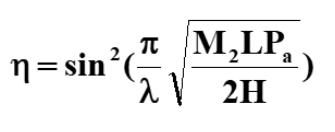 Diffraction efficiency calculation formula