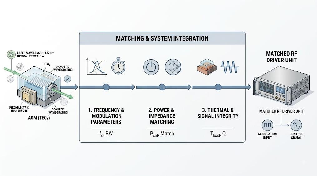 AOM and RF driver matching guide