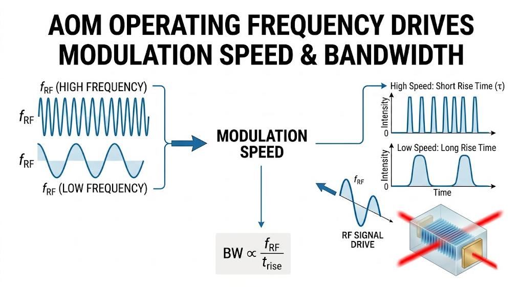 AOM frequency and laser performance
