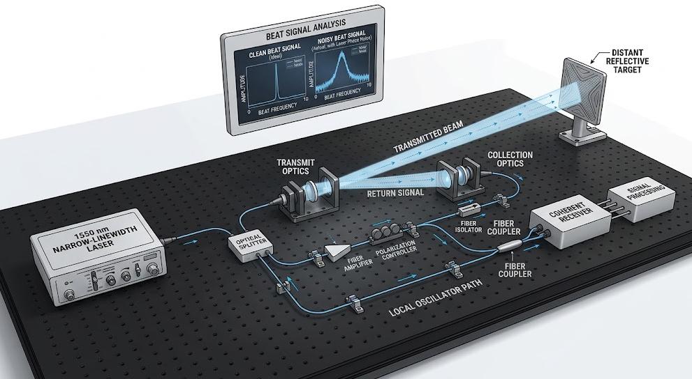 Effect of laser phase noise on the FMCW LiDAR beat signal
