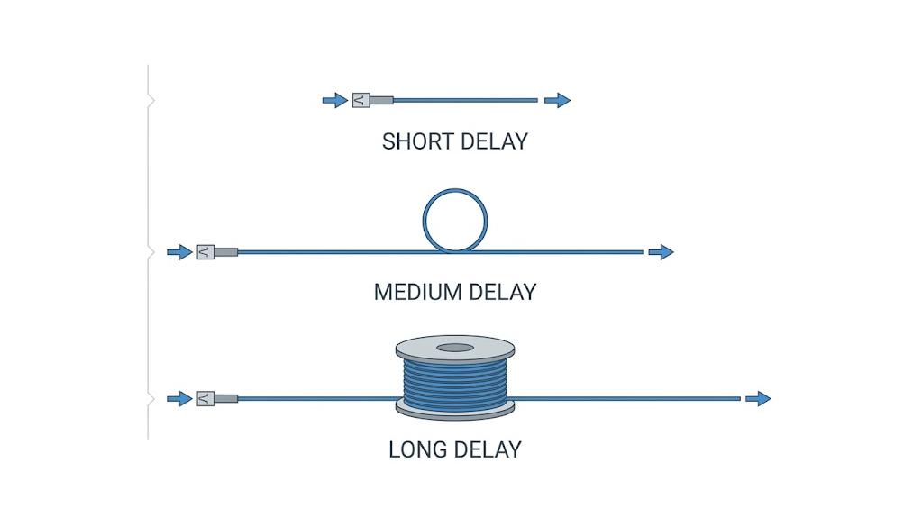 Fiber length determines optical time delay